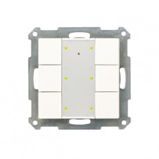 Push Button 6-fold Plus, Flush mounted, white MATT finish, status & orientation LED